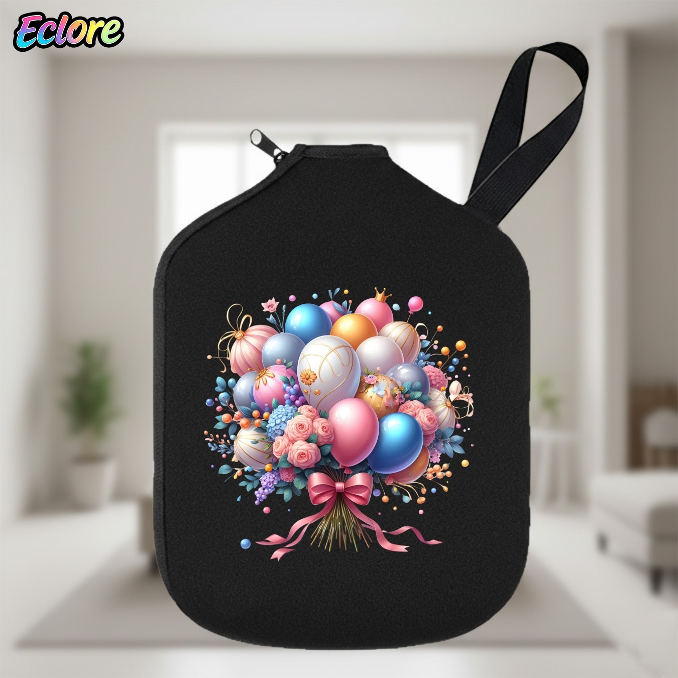 Pickleball Paddle - Colorful Flower Balloon Bouquet Pickleball Paddle