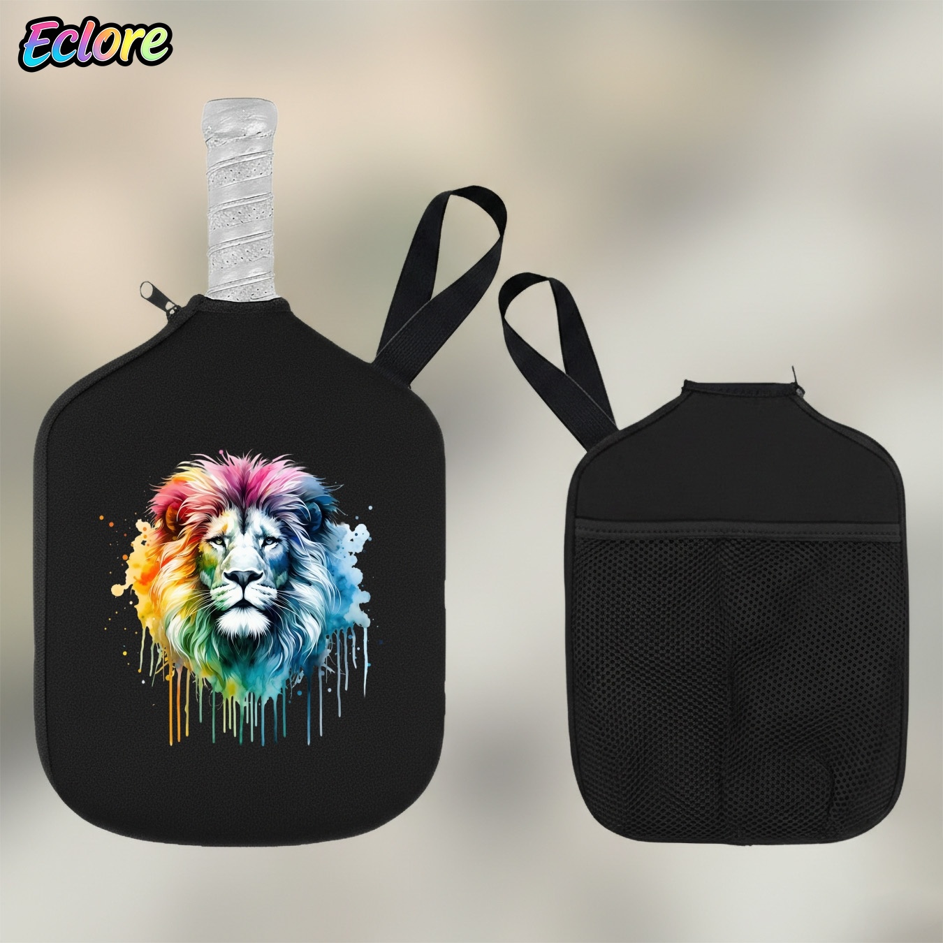 Colorful Watercolor Lion Head  - огляд і ціна Pickleball Paddle