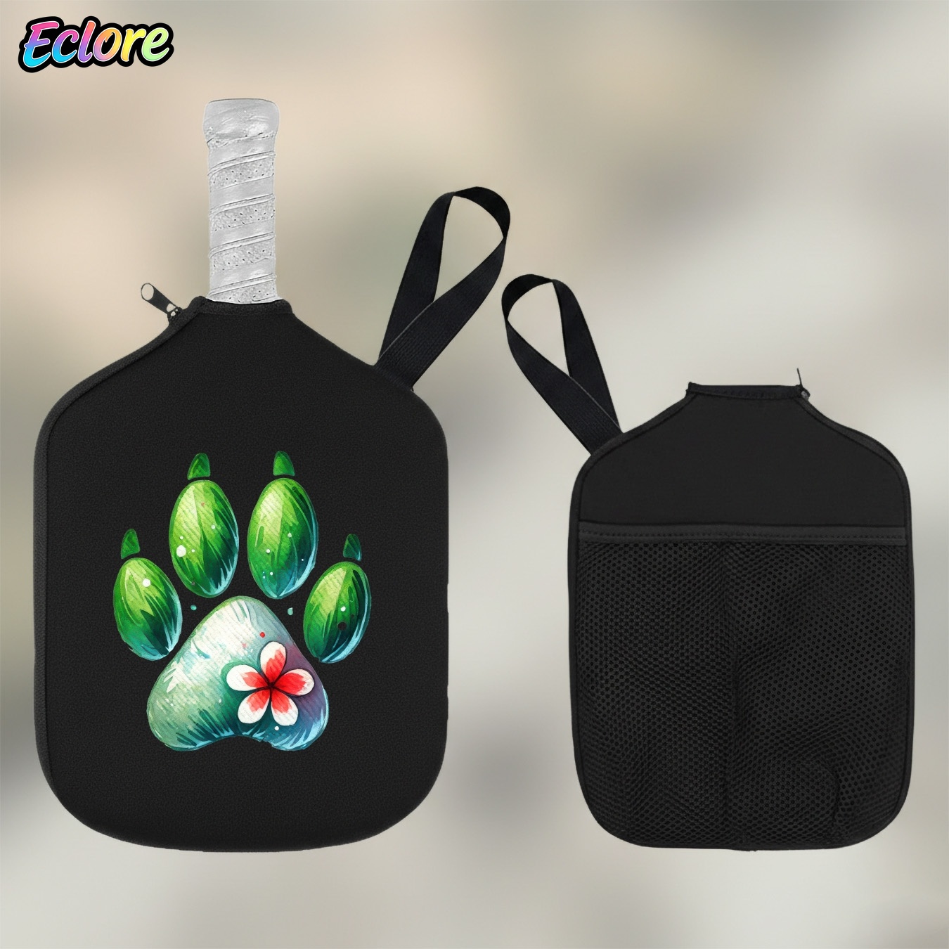 Green Watercolor Paw Print Pad - огляд і ціна Pickleball Paddle